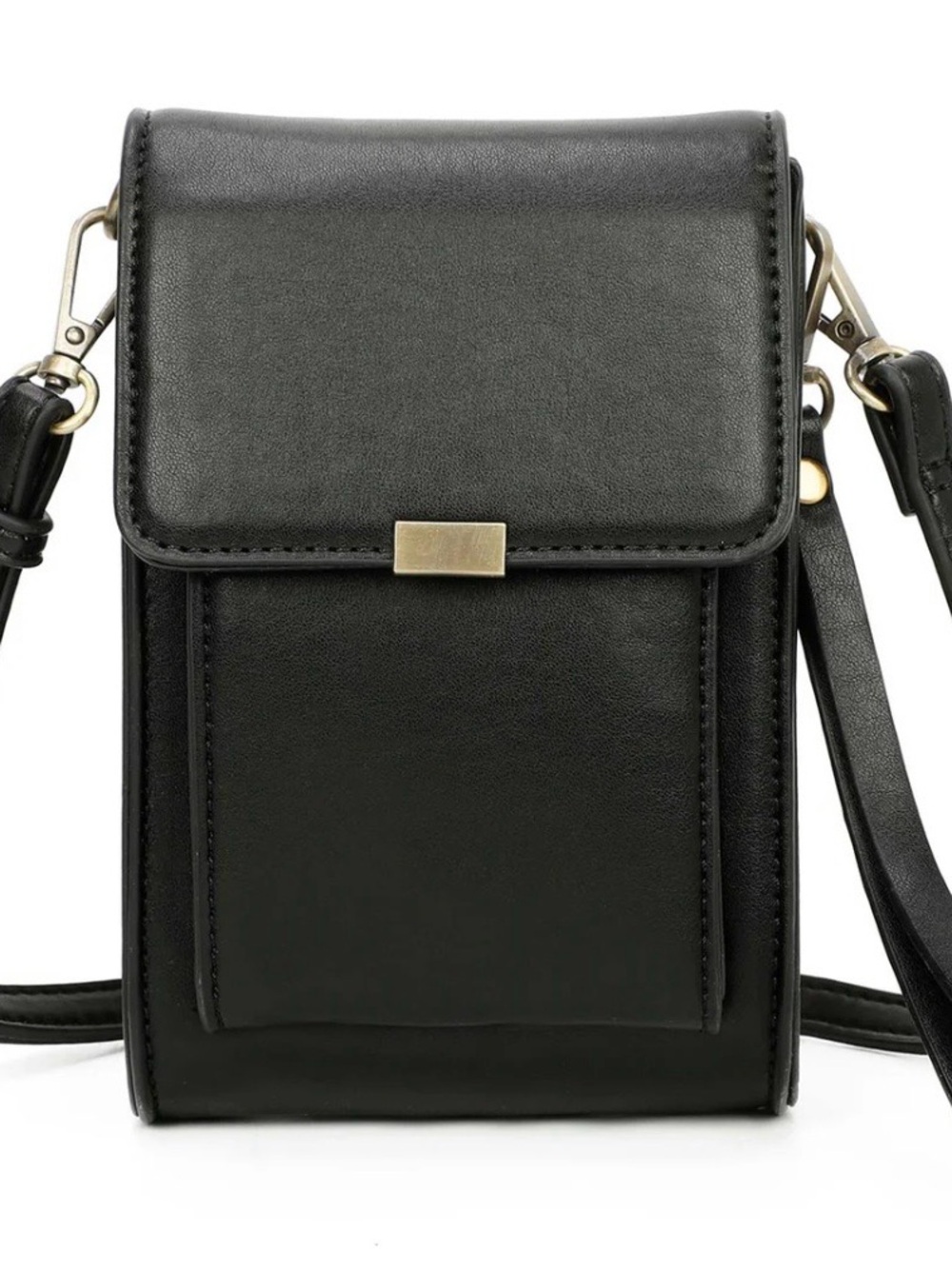 Classic Black Crossbody Phone Bag - Unbranded